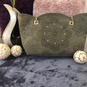 SOLDJessica Simpson Dusty Olive Sunny Tote Purse